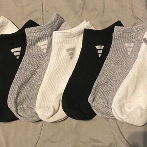 Women’s Black, Gray, and White Adidas Ankle Socks